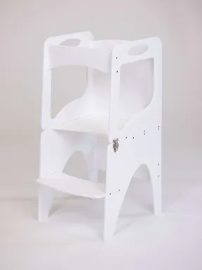 Torre Montessoriana “CURVE“ trasformabile in tavolo e sedia con lavagna in colore bianca foto - acquista il negozio online «Yoko