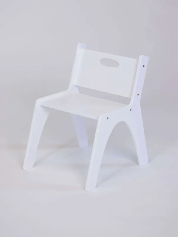 Montessori Small Chair in White - wooden chair for independence | Yoko Tower