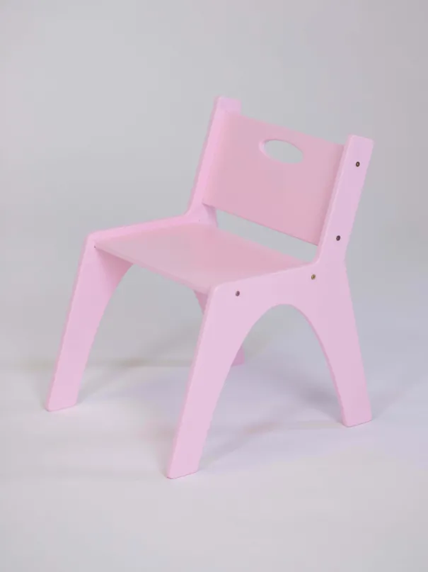 Montessori Small Chair in Pink - wooden chair for independence | Yoko Tower