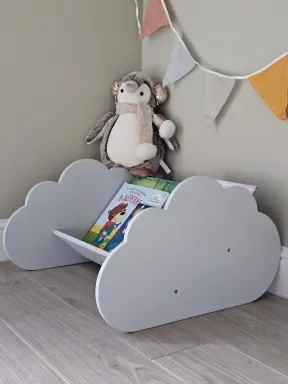 Montessori Book Shelf "Cloudy" in Grey color photo - buy in the «YokoTower» online store