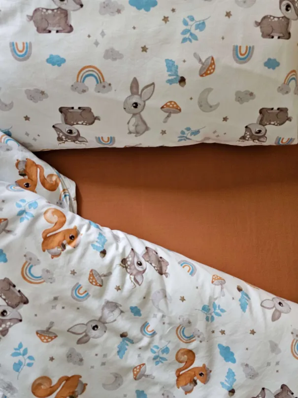 Juego de Ropa de Cama Infantil "Animales del Bosque" - Sateen de Algodón Suave | YokoTower