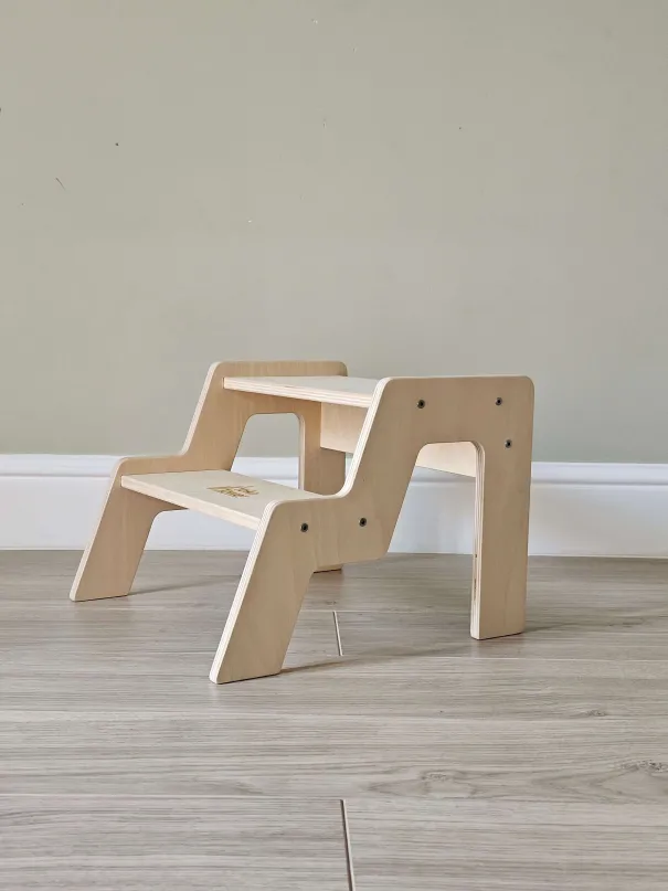 Sgabello a gradini Montessoriano Naturale - sgabello per bambini in legno per imparare e crescere | Yoko Tower