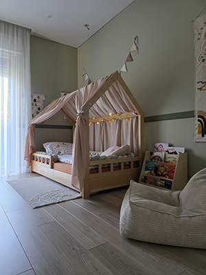 Dosel para Cama Infantil in Batiste Topo